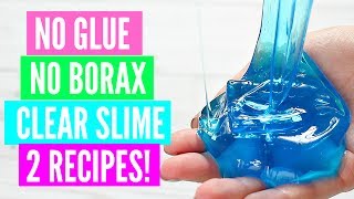 DIY CLEAR SLIME WITHOUT GLUE OR BORAX Easy No Glue NO BORAX Clear Slime Recipes And Tutorial [upl. by Corsiglia]