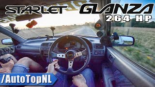 1997 Toyota Starlet Glanza 13 HUGE TURBO 264HP Test Drive by AutoTopNL [upl. by Airrotal]