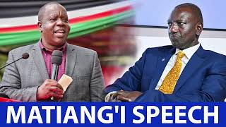 Matiangis speech scaring Ruto to date [upl. by Atekin691]