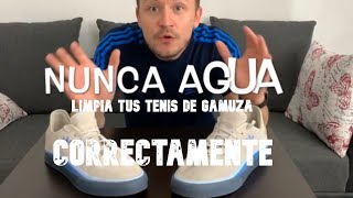 CÓMO LIMPIAR GAMUZA FÁCILCORRECTAMENTETUS TENIS COMO NUEVOS Limpiando Tenis de Gamuza [upl. by Fromma]