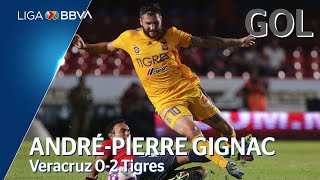 Gol de A Gignac  Veracruz 0  2 Tigres UANL  Liga BBVA MX  Apertura 2019  Jornada 14 [upl. by Attevroc232]