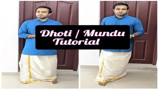 How to WEAR MUNDU Kerala Style Tutorial Simple steps BETTER U Dhoti ONAM PONGAL [upl. by Yeniffit935]