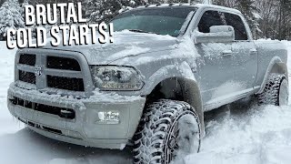 BRUTAL DIESEL TRUCK COLD STARTS 🥶 MUST WATCH [upl. by Call]