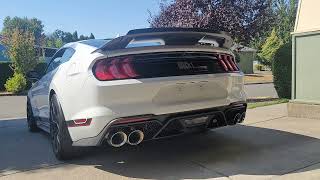 2021 Mach 1 wstock active exhaust and steeda H pipe [upl. by Stegman]