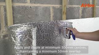 How to install YBS Airtec Bubble insulation in a IWI dry lining masonry wall application [upl. by Nnairac]