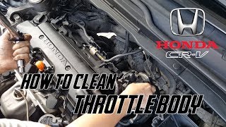 How To Clean Throttle Body  Honda CRV  Civic R20A1 [upl. by Nyliahs]