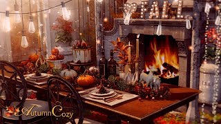 THANKSGIVING DINNER AMBIENCE Relaxing Fireplace Sounds for Sleeping Reading Relaxation Insomnia [upl. by Oric]