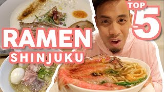 Tokyo Ramen Top 5 Must Eat at Shinjuku  Japanese Food Guide [upl. by Ynaffi558]