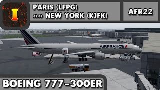 XPlane 11 777300ER LH  Paris CDG LFPG ✈ New York KJFK  AFR22  400ft VISIBILITY [upl. by Gnem253]