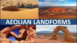 AEOLIAN LANDFORMSARID AND SEMI ARID LANDFORMS [upl. by Aliuqahs]