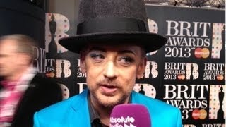 BRITs 2013 Boy George Interview [upl. by Haseena630]