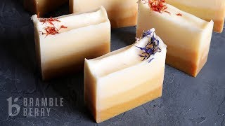 AnneMarie Makes Turmeric Ombre Cold Process Soap  Natural Recipe  Bramble Berry [upl. by Llirrem]