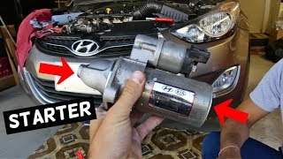 HOW TO REPLACE STARTER ON HYUNDAI ELANTRA [upl. by Siravaj]