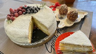 Torte e bardhe me tre veze per festat e fundvititEasy cake recipeKolay pastasi tarifi [upl. by Heyman]