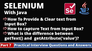 Part7Selenium with Java Tutorial  Practical Interview Questions and Answers  InputBox [upl. by Ralyt760]