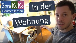 Deutsch lernen  In der Wohnung  Wortschatz Möbel  Einrichtungsgegenstände [upl. by Stahl]