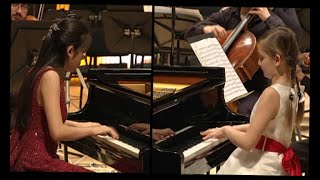 Bach Concerto for two pianos in C minor Tanja Zhou and Alma Deutscher [upl. by Hillard883]