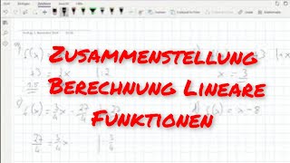 Zusammenstellung Lineare Funktionen [upl. by Susanetta]