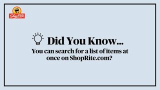 How to Search for Multiple Items  ShopRite Grocery Stores [upl. by Margarita]