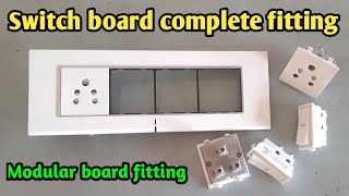 Modular board me switch socket kaise lagaye  Modular board complete fitting in hindi [upl. by Franky]