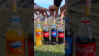 “Mentos in Coke Pepsi and Fanta Who will explode the hardest” 🔥😱 experiment mentos mentoscola [upl. by Avilys]