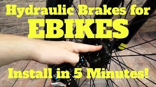 How to install Hydraulic Brakes on Ebikes in 5 minutes Keep your Brake switches intact [upl. by Deeanne24]