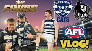 THRILLER AT THE MCG GEELONG VS COLLINGWOOD QUALIFYING FINAL AFL VLOG 2022 [upl. by Portuna540]