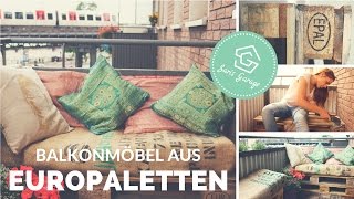 Balkonmöbel aus Paletten selber bauen  Balkon  DIY  Upcycling  Palettenmöbel Anleitung Ideen [upl. by Heeley339]