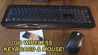 Microsoft Wireless Desktop 850 Keyboard and Mouse 24 GHz wireless 15foot range REVIEW [upl. by Anafetse34]