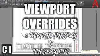 AutoCAD Viewport Overrides Change Layer Colors Linetypes in specific viewports  2 Minute Tuesday [upl. by Filmer]