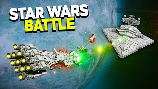 STAR WARS Star Destroyer Ambush  Space Engineers Battles [upl. by Iblok]