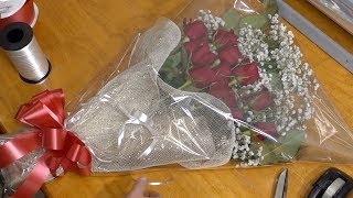 Making Presentation Bouquet With Red Roses [upl. by Enrica]