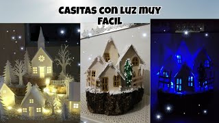 Como hacer casas de cartón quotcon luzquot DIY house [upl. by Iridis357]