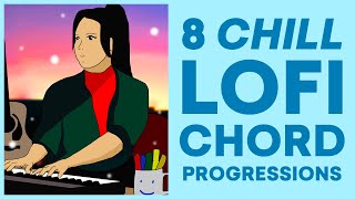 8 Chill Lofi Chord Progressions Lofi Piano Tutorial [upl. by Lisetta]