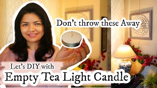 How to Reuse Empty Tea Light Holder  Candle  Tea Light Candle DIY  DIYwithKANCHAN [upl. by Aizat]