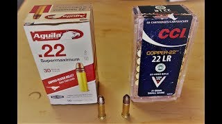 Super Hot 22LR Ammo CCI Copper 22 vs Aguila Supermaximum [upl. by Anayik]