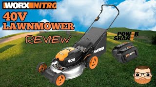 Worx 40v Lithium Battery Powered Lawnmower Review WG7513 productreview worxnitro [upl. by Trojan]