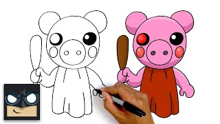 How To Draw Roblox Piggy 🐷 Step by Step [upl. by Limoli]