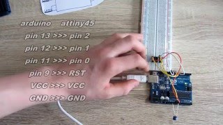 ATtiny45 mit dem Arduino programmieren GermanHD [upl. by Soalokin]