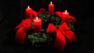 4th Advent Wreath  German Adventskranz  with four candles lit for the fourth Sunday of Advent [upl. by Raphaela157]