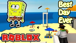 I Put quotIts The Best Day Everquot From Spongebob over Natural Disaster Survival Roblox [upl. by Ellora]