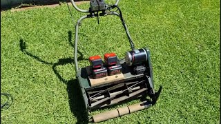 36v Atco Cylinder Mower conversion with Ozito PXC batteries [upl. by Schaumberger104]