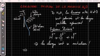 Caractère polaire de la molécule H2O [upl. by Eusassilem36]