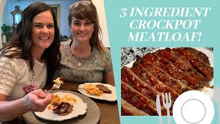 Super Easy and Delicious Crockpot Meatloaf using 3 Basic ingredients [upl. by Artenra]