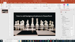 How to add background picture in PowerPoint  Add background image in PowerPoint [upl. by Chancellor664]