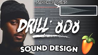 HOW TO MAKE DRILL 808s FROM SCRATCH Sound Design Tutorial  FL Studio [upl. by Ylrbmik734]