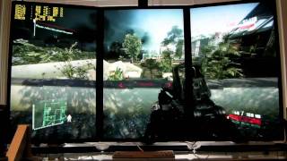 Crysis 2  QuadSLI 3GB GTX580  990X  3x 30quot Portrait nVidia Surround [upl. by Gusba775]