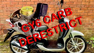 GY6 50cc Derestrict How To Chinese Scooter Carb DeRestriction DIY [upl. by Doelling109]