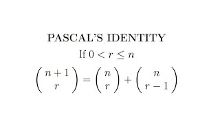 Pascals Identity proof [upl. by Maynord]