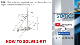 291 hibbeler statics chapter 2  hibbeler statics  hibbeler [upl. by Dlonyar623]